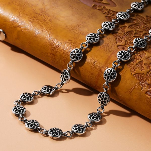 Sterling Silver Clavicle Cherry Blossom Necklace - Image 3