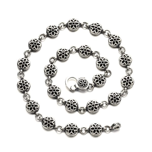 Sterling Silver Clavicle Cherry Blossom Necklace