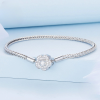 Snake Chain Sterling Silver Bracelets For Women, With Rose Flower Pendant, Made of 925 Sterling Silver, 3mm chain width, Available in sizes 17cm , 19cm