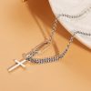 Thai Silver Vintage Cross Clavicle Necklace