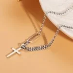 Collar Colgante Cruz Vintage Plata Tailandesa