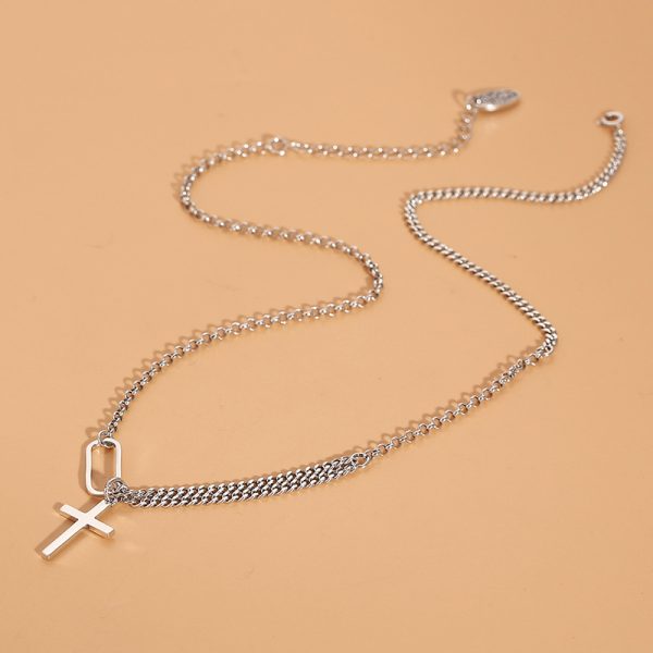 Thai Silver Vintage Cross Pendant Necklace - Image 4
