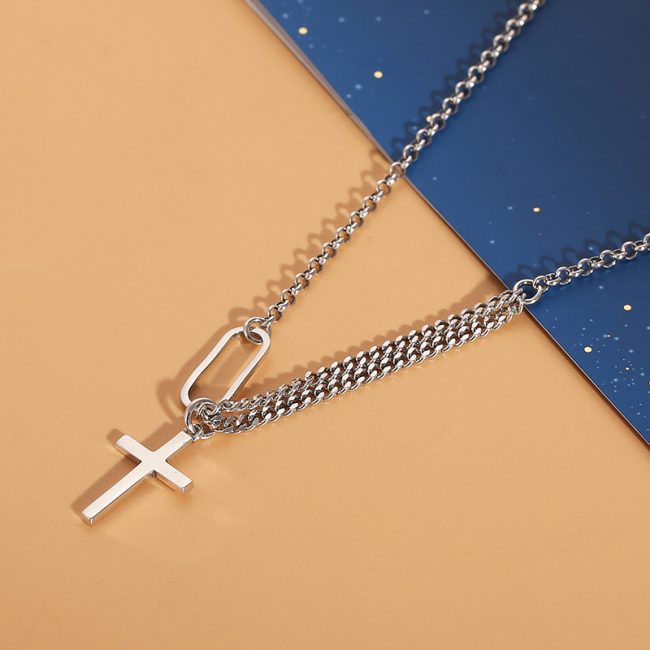 Vintage cross chain necklace for men