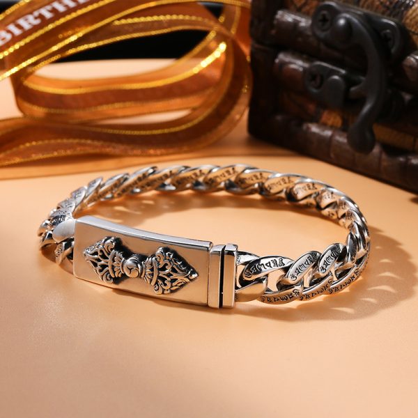 Thai Silver Cuban Bracelet With Vajra Pestle - Image 3