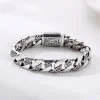 Vintage Carved Cuban Sterling Silver Bracelet for Women