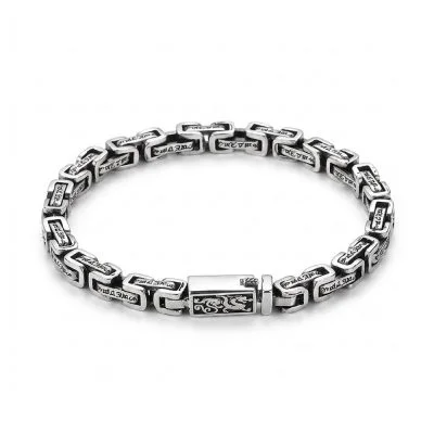 Vintage Sterling Silver Buddhist Mantra Bracelet