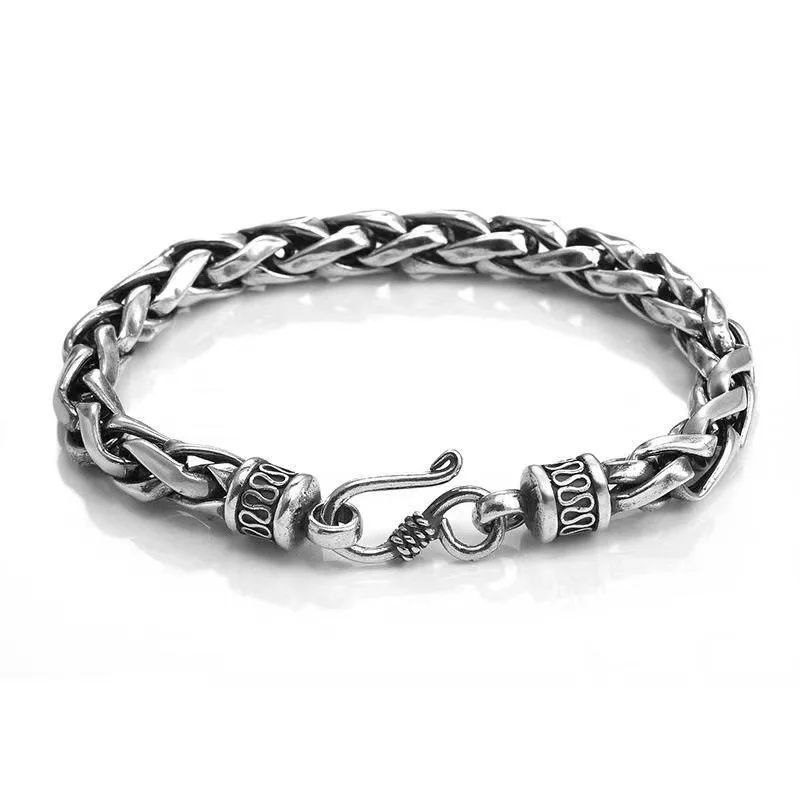 Vintage Thai Silver Dragon Bone Bracelet
