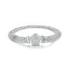 ladies sterling silver bracelet, 100% 925 Sterling Silver, plated white gold