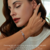 Women's Sterling Silver Snake Chain Bracelet with Moonstone Heart Wear View Image