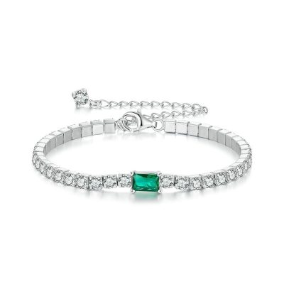 Zirconia Classic Sterling Silver Tennis Bracelet For Women