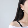 8mm White Freshwater Round Pearl Silver Stud Earrings