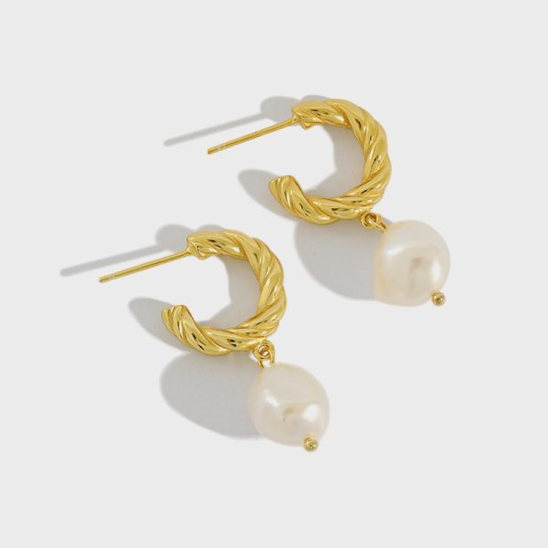 Baroque Pearl 925 Sterling Silver Drop Earrings