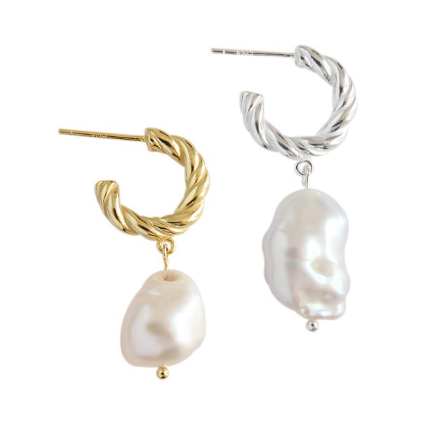 Sterling Silver Pearl Drop Earrings For Women