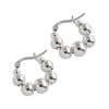 925 Sterling Silver Beaded hoop earrings women