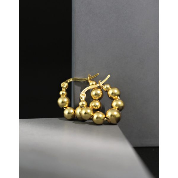 925 Sterling Silver Beaded hoop earrings women