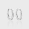 Half Eternity 925 Sterling Silver Hoop Earrings