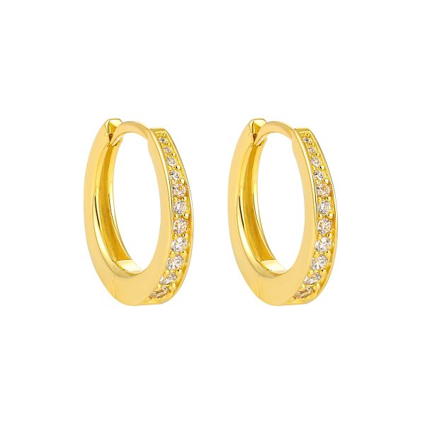 925 Sterling Silver Half Eternity Hoop Earrings - Image 2