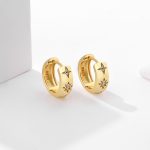 Pendientes de aro de plata de ley 925 con circonita