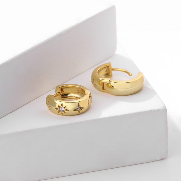 925 Sterling Silver Hoop Earrings With Zirconia - Image 4