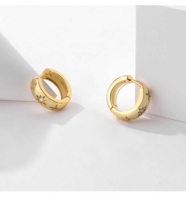 925 Sterling Silver Hoop Earrings With Zirconia - Image 3