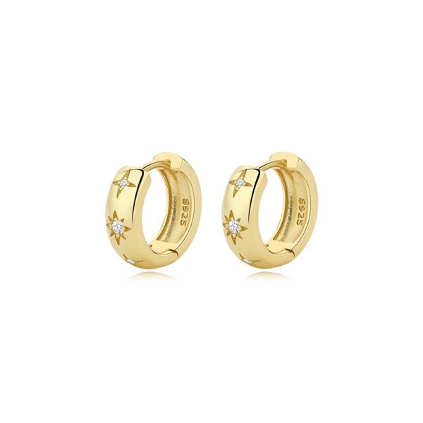 925 Sterling Silver Hoop Earrings With Zirconia - Image 5