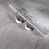 925 Sterling Silver Large Hoop Silver Earrings White Gold Color Image