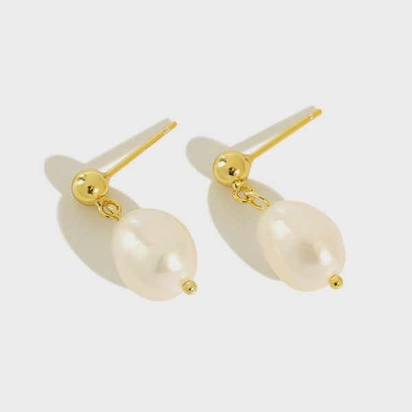 925 Sterling Silver Pearl Drop Earrings For Wedding