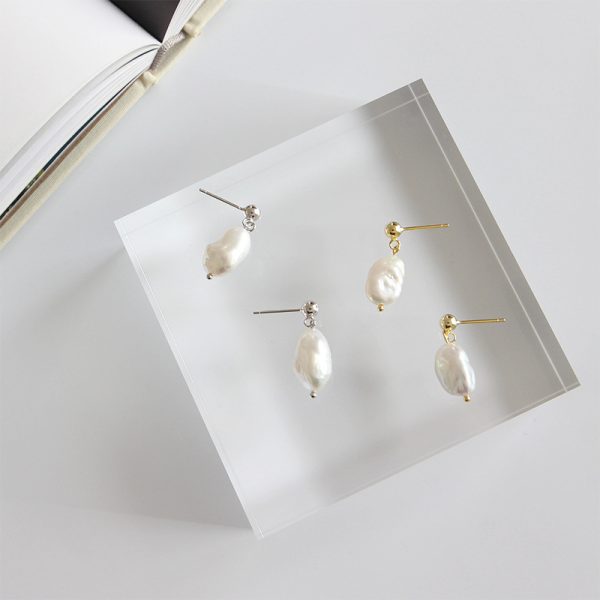 925 Sterling Silver Pearl Drop Earrings For Wedding - Image 5