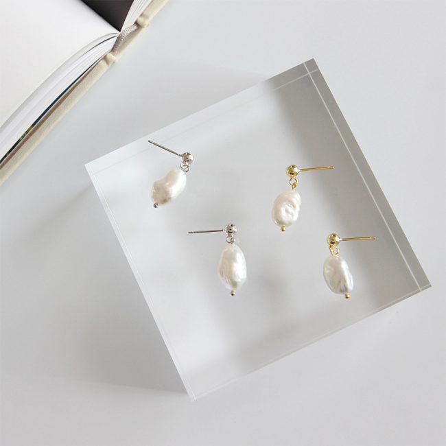 925 Sterling Silver Pearl Drop Earrings For Wedding - Image 5