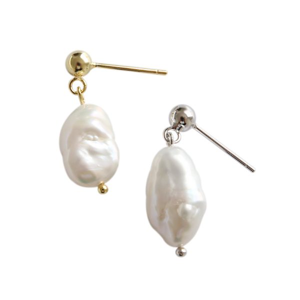 925 Sterling Silver Pearl Drop Earrings For Wedding - Image 4