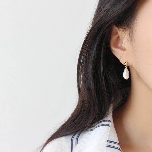 925 Sterling Silver Pearl Drop Earrings For Wedding - Image 2