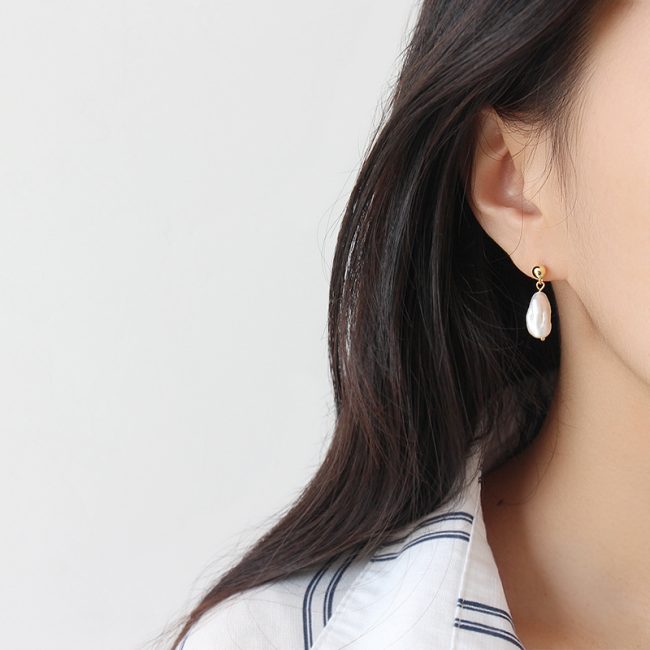 925 Sterling Silver Pearl Drop Earrings For Wedding - Image 2