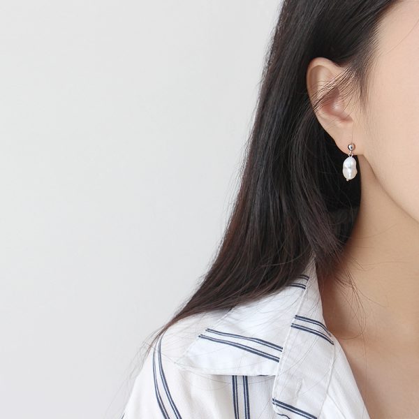 925 Sterling Silver Pearl Drop Earrings For Wedding - Image 3