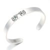 Sterling silver bangle bracelet, carved tiger head open cuff bangle