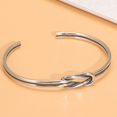 sterling silver bangle of Braid Open Cuff
