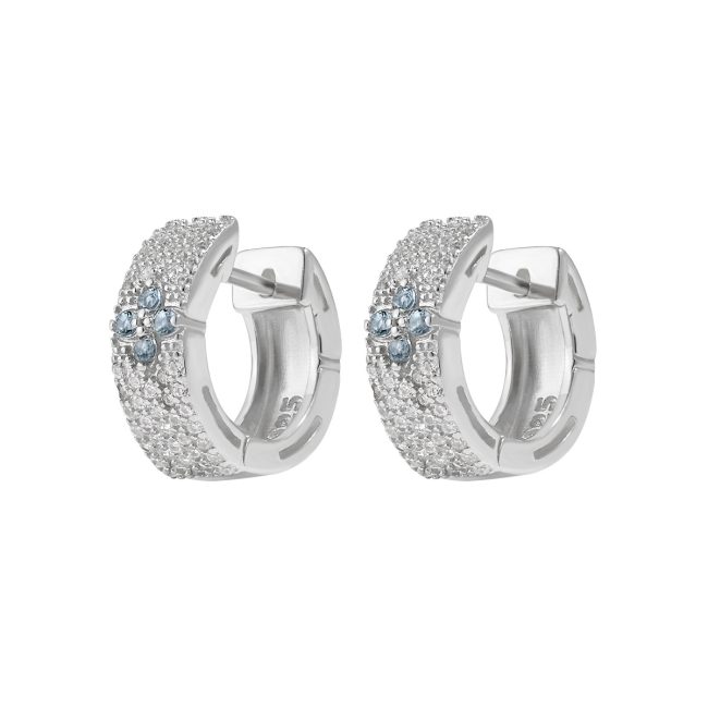 Four Leaf Clover Hoop Earring In Sterling Silver - Image 3