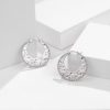 picture of genuine 925 sterling silver hoop earring hammered texture