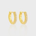 Genuine 925 Sterling Silver Eternity Hoop Earrings