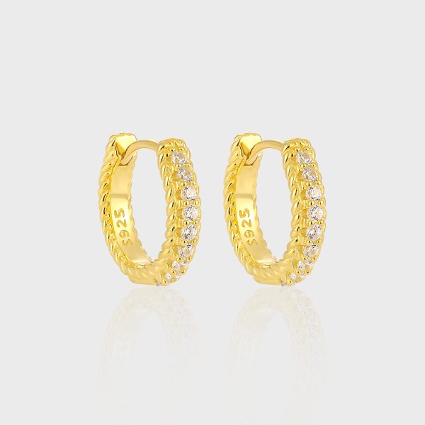 Eternity genuine 925 sterling silver hoop earrings diamonds