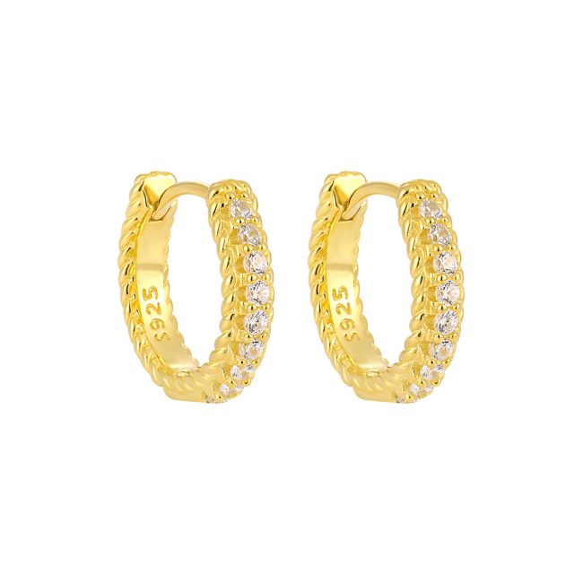 Genuine 925 Sterling Silver Eternity Hoop Earrings - Image 5