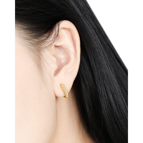 Eternity 925 Sterling Silver Hoop Earrings
