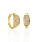 Pendientes de aro de plata de ley 925 con gypsophila