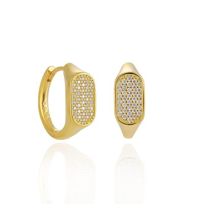 Genuine 925 Sterling Silver Gypsophila Hoop Earrings With Zircon