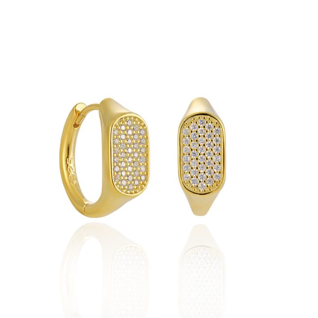 Genuine 925 Sterling Silver Gypsophila Hoop Earrings With Zircon