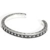 Sterling silver bangle bracelet with Five-pointed Star open cuff