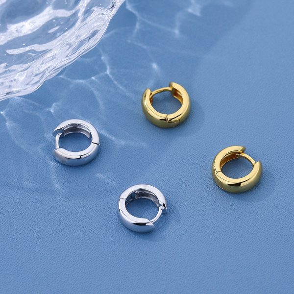 925 Sterling Silver Huggie Hoop Earrings - Image 3