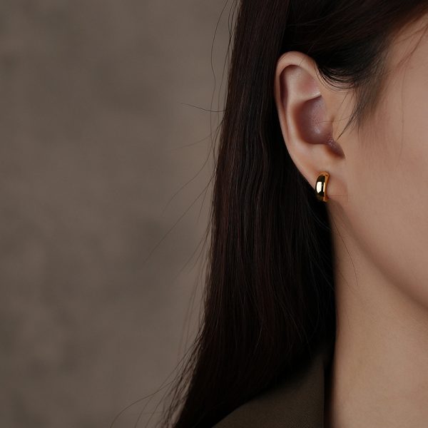 925 Sterling Silver Huggie Hoop Earrings - Image 2