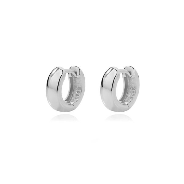925 Sterling Silver Huggie Hoop Earrings - Image 4