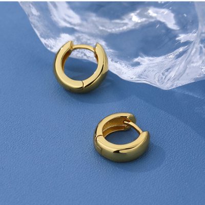 picture of genuine s925 sterling silver hoop earrings huggie