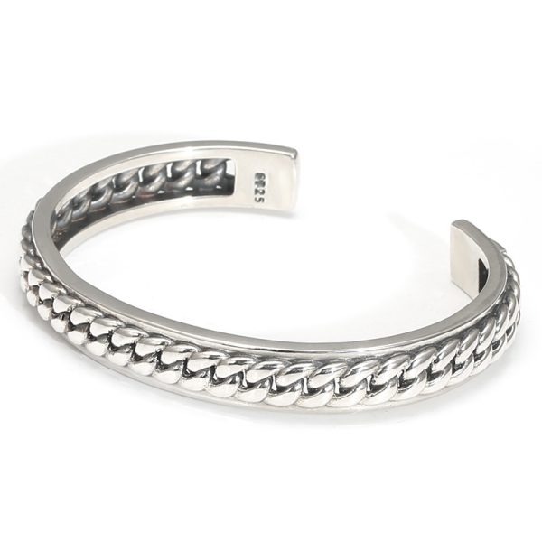 Vintage sterling silver bangle bracelet, bangle width 9 mm, weight approx. 40.17 g